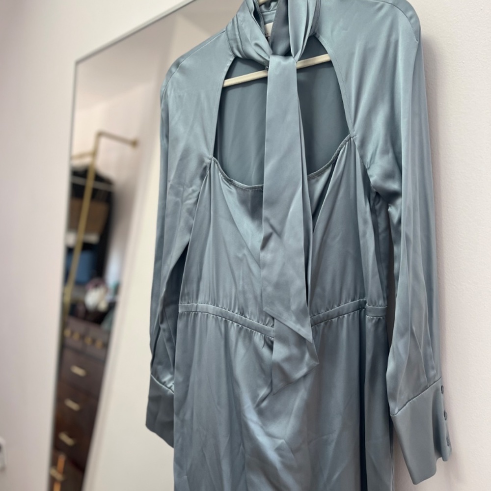 Fleur du Mal Tie Neck Décolleté Silk Dress - Picture 3 of 10